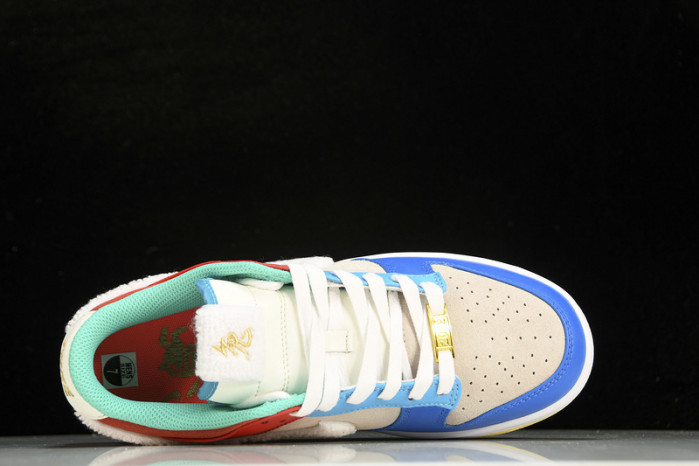 nike dunk low retro prm year of the rabbit blue orange cream shoes fd4203-111