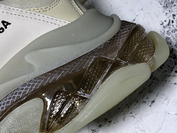 bl triple s trainers clear sole gold and white 541624 w09o1 9005