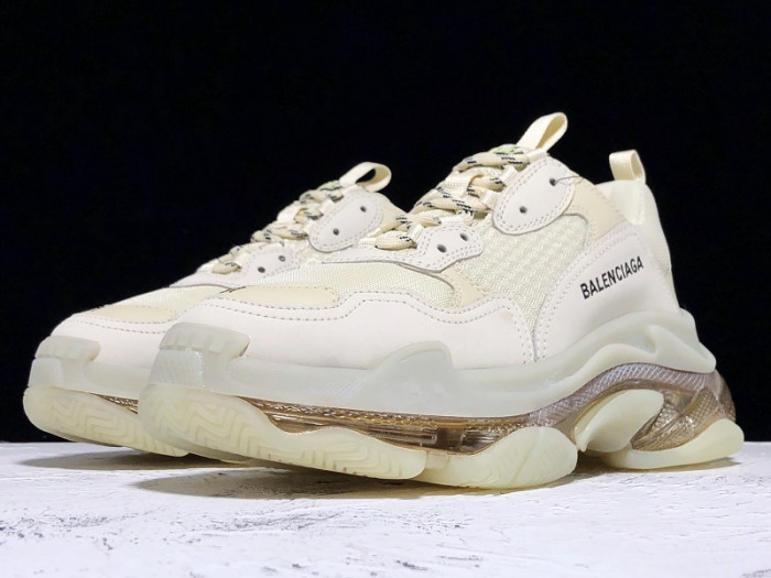 bl triple s trainers clear sole gold and white 541624 w09o1 9005