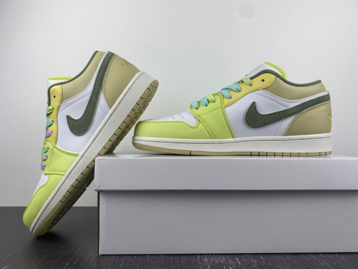 air jordan 1 low light olive pale citron fd9906-131