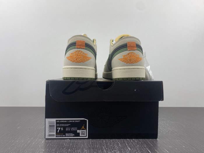 air jordan 1 low se craft "light olive" fd6819-300