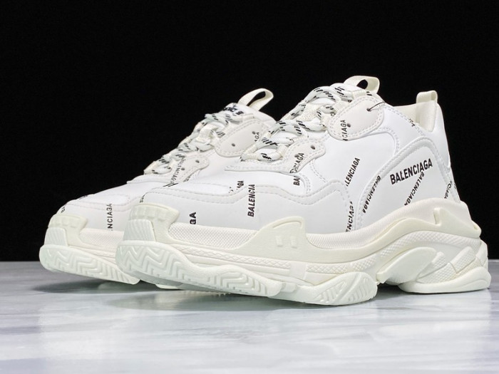 bl triple s trainers white letters 541624 w09o1 8013