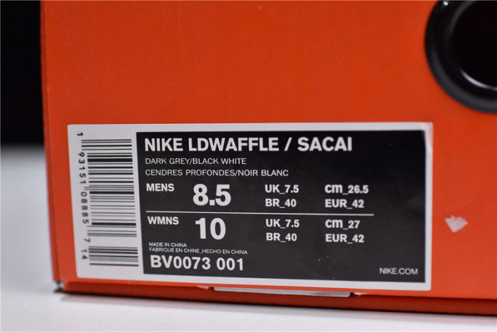 nike ld waffle sacai black anthracite - bv0073-001
