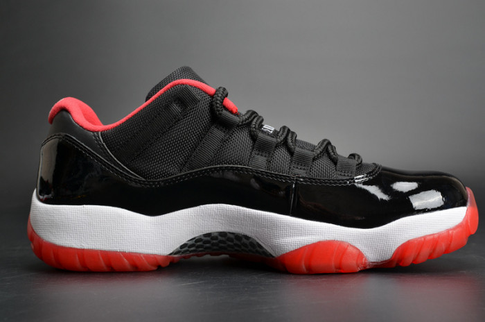 air jordan 11 retro lof "bred" black/ red mens 528895-012