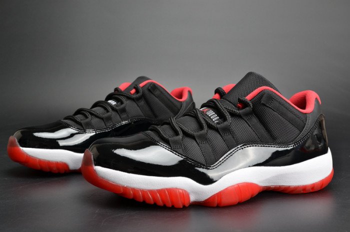 air jordan 11 retro lof "bred" black/ red mens 528895-012