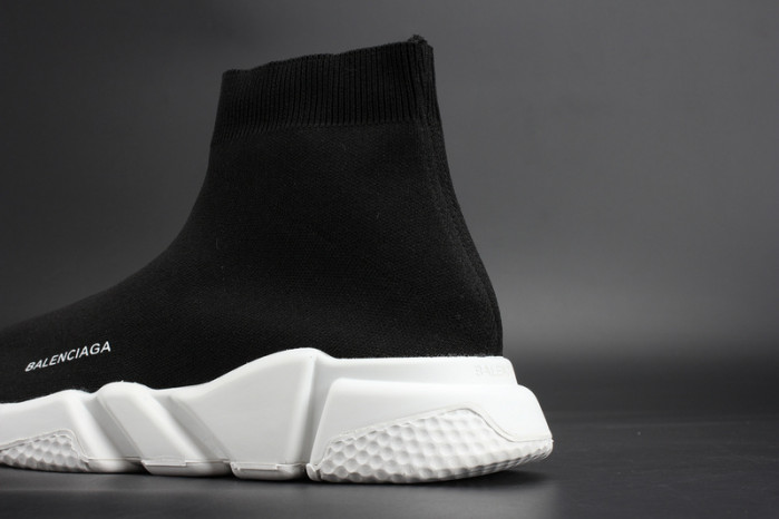 bl stretch mesh high top sneaker black white